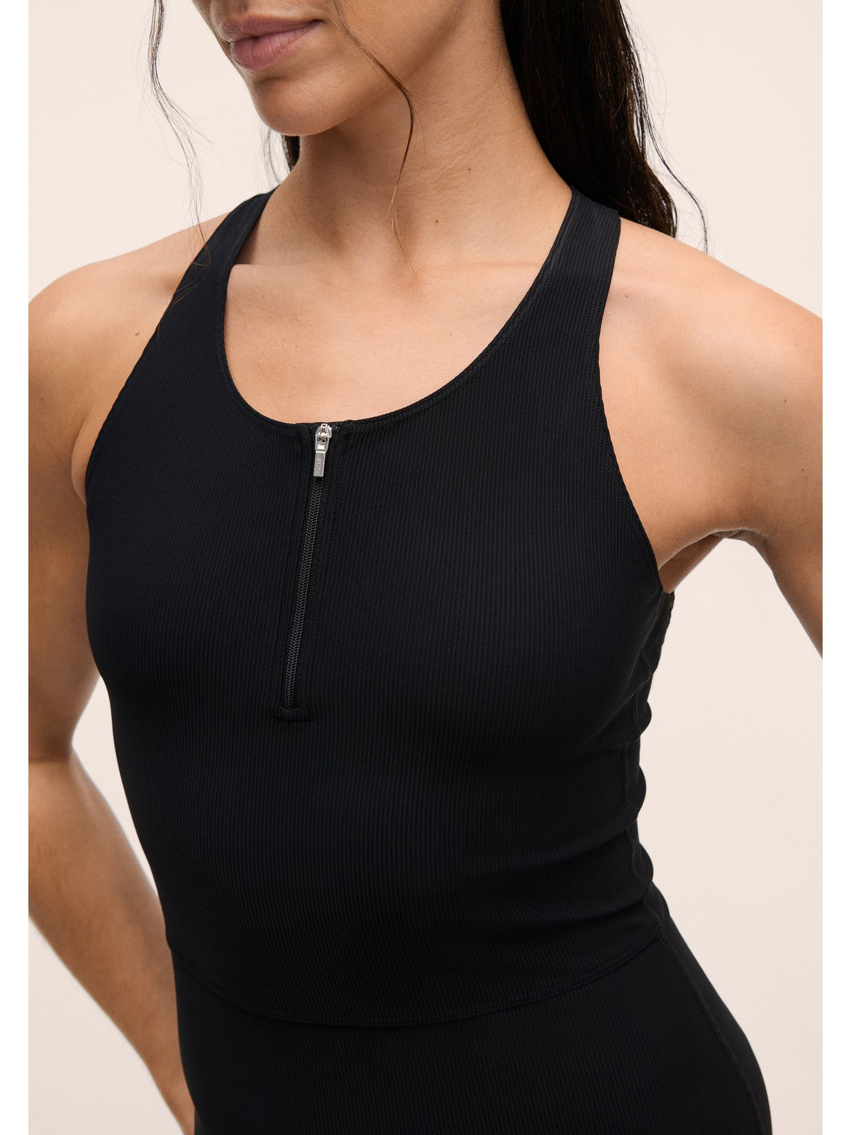Kombinezon damski CASALL Brace Rib Zip Catsuit czarny