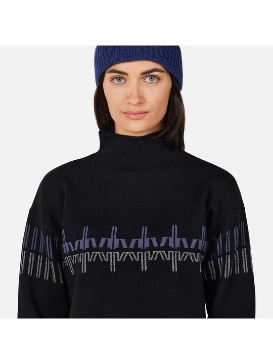 Sweter damski ROSSIGNOL W PATTERNED TN SWEATER czarny
