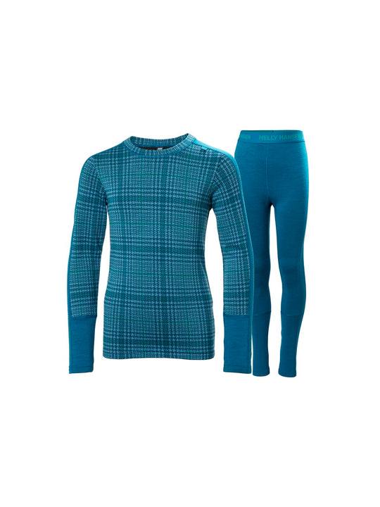 Bielizna dziecięca HELLY HANSEN Jr Graphic Lifa Merino Set kolor niebieski
