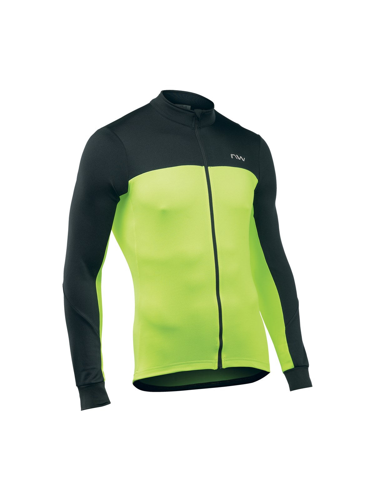 Koszulka rowerowa NORTHWAVE Force 2 Jersey Ls Full Zip czarny/żółty - Adventure Sports