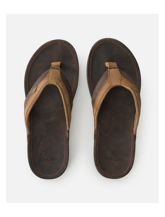 Japonki skórzane męskie RIP CURL Bell.S Leather Open Toe brązowe
