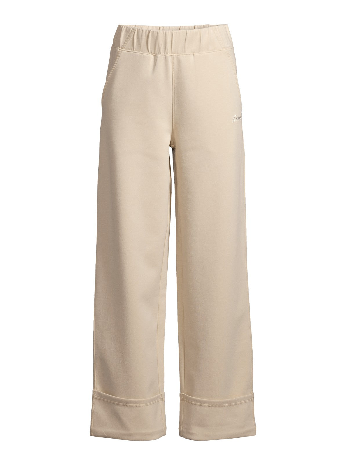 Spodnie damskie CASALL Aria Turn Up Straight Jogger kolor beżowy