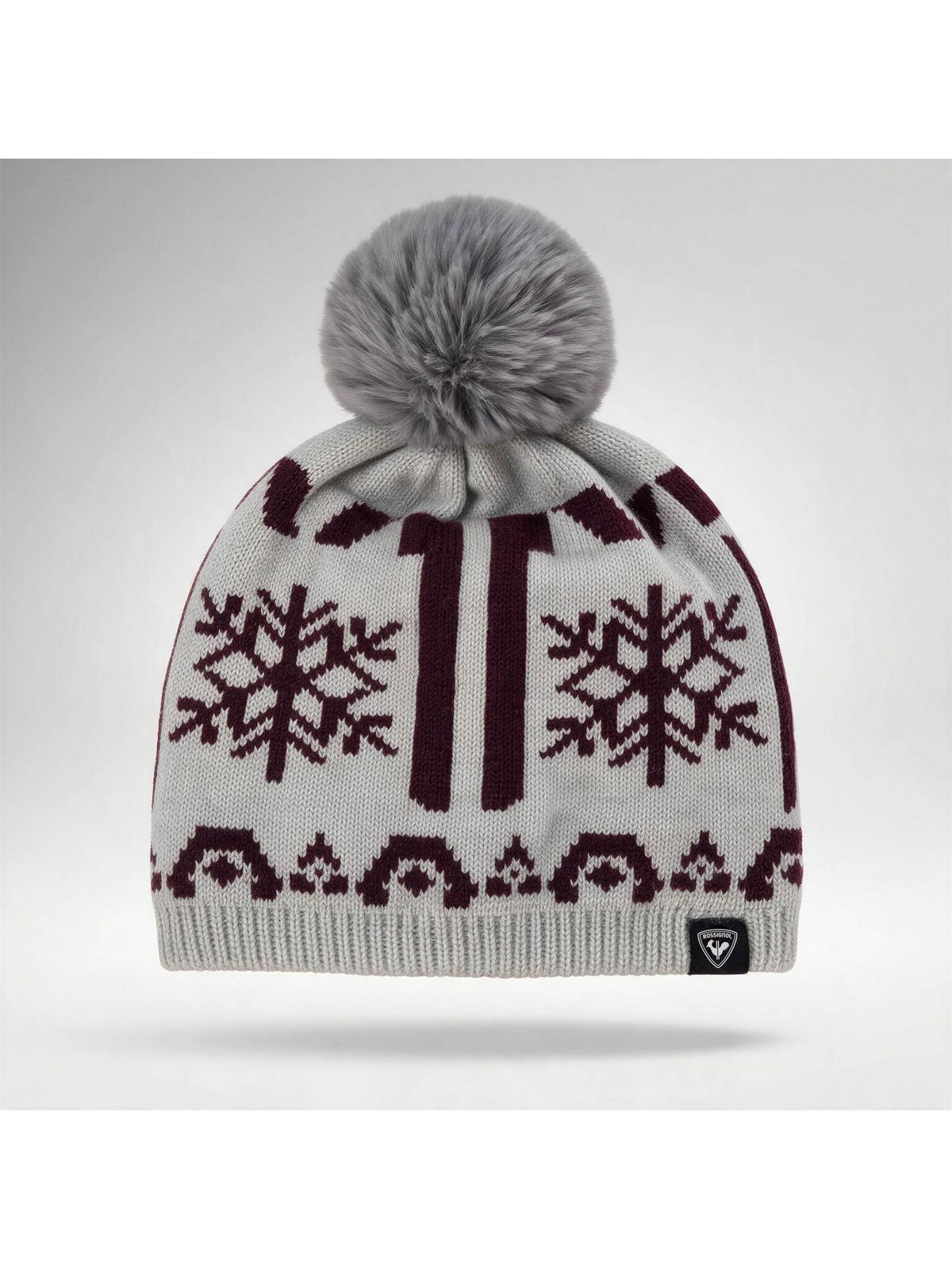 Czapka damska ROSSIGNOL W Snowdazzle Pompom Beanie szara