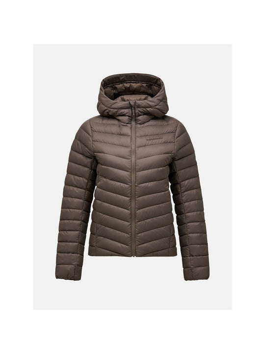 Kurtka puchowa damska PEAK PERFORMANCE Frost Down Hood Jacket brązowa
