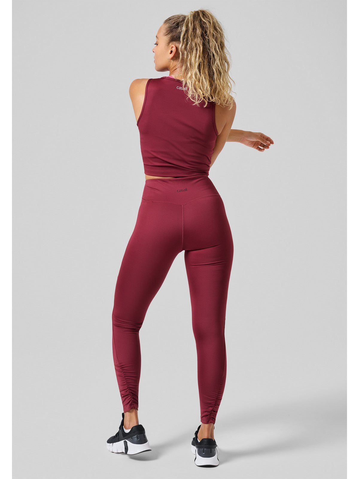 Legginsy CASALL Crease High Waist Tights czerwony - Adventure Sports