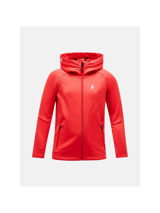 Bluza PEAK PERFORMANCE Rider Zip Hood Junior czerwony - Adventure Sports
