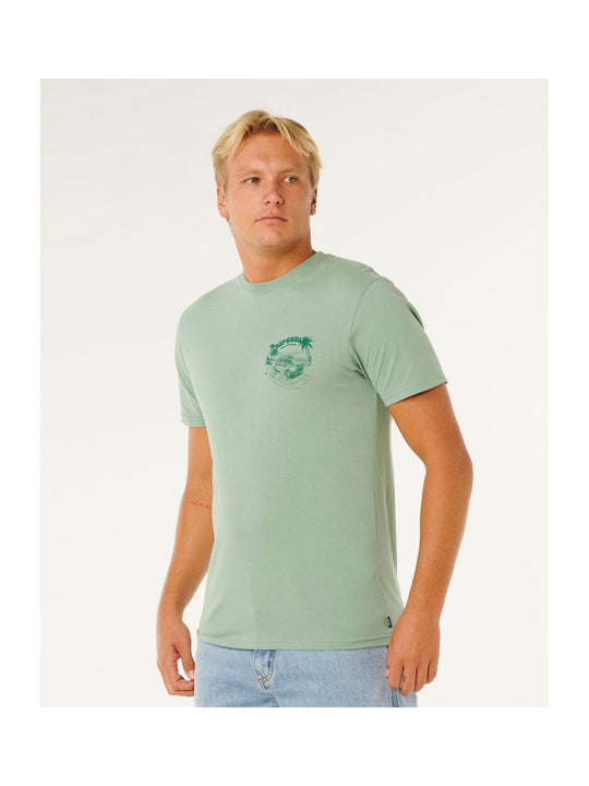 Koszulka męska RIP CURL Keep On Trucking Ss Tee zielona
