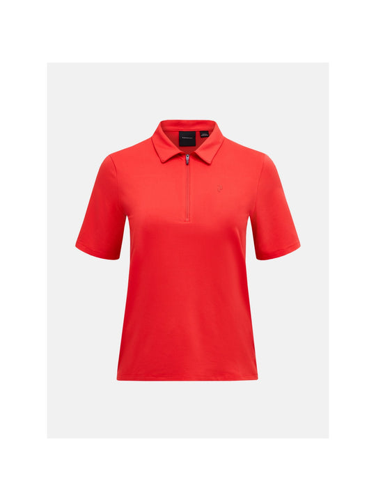 Koszulka PEAK PERFORMANCE W Comfort Zip Polo czerwony - Adventure Sports
