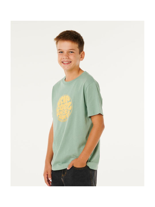 Koszulka chłopięca RIP CURL Wettie Passage Icon Tee-Boy zielona
