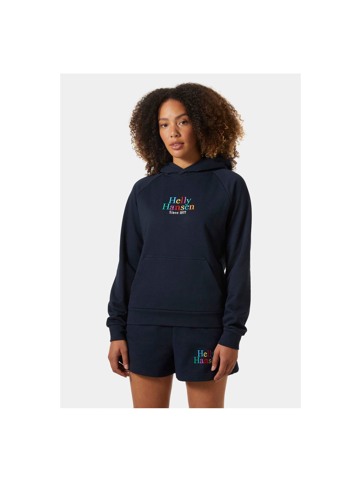 Bluza z kapturem damska HELLY HANSEN W Core Graphic Hoodie granatowy - Adventure Sports