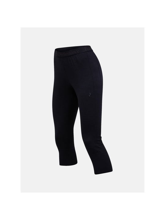 Spodnie termiczne damskie PEAK PERFORMANCE Magic 3/4 Short Johns Wool-blend Baselayer Women czarne
