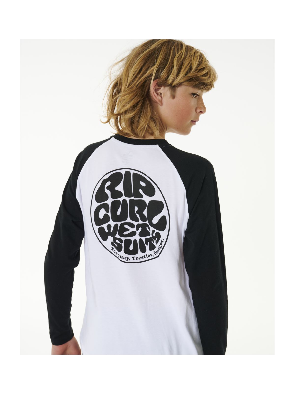 Koszulka chłopięca RIP CURL Wettie Icon Ls Tee -Boy biały
