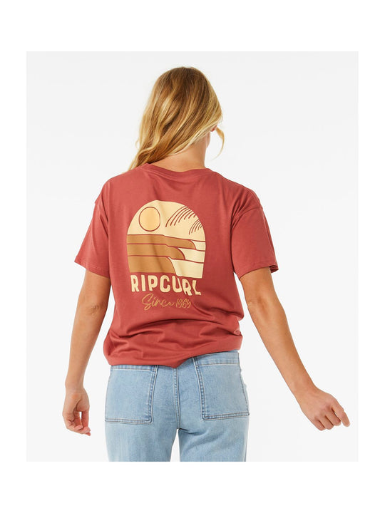 Koszulka RIP CURL Line Up Relaxed Tee czerwony - Adventure Sports
