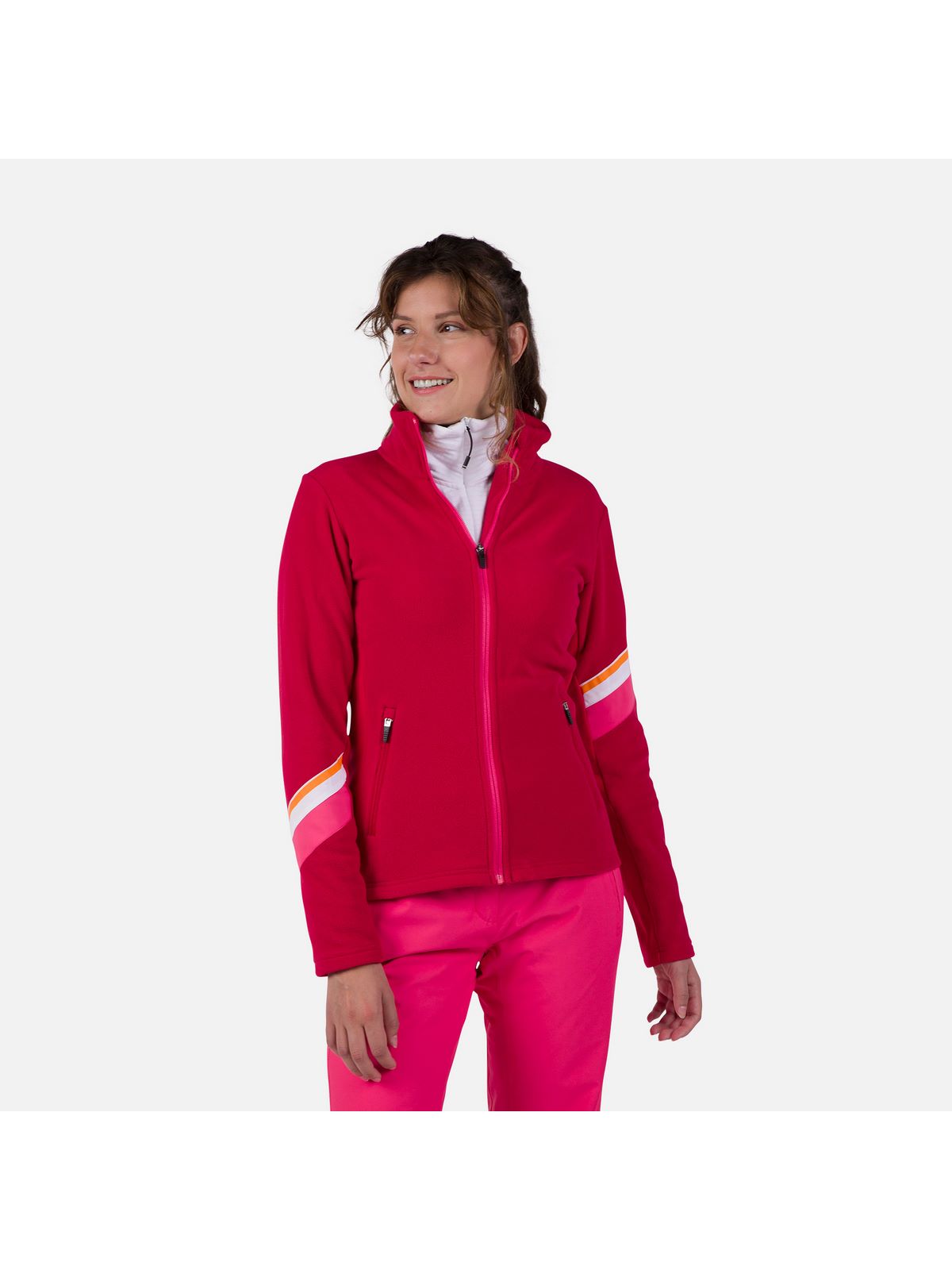 Bluza damska ROSSIGNOL W Strawpile Fleece Fz czerwony