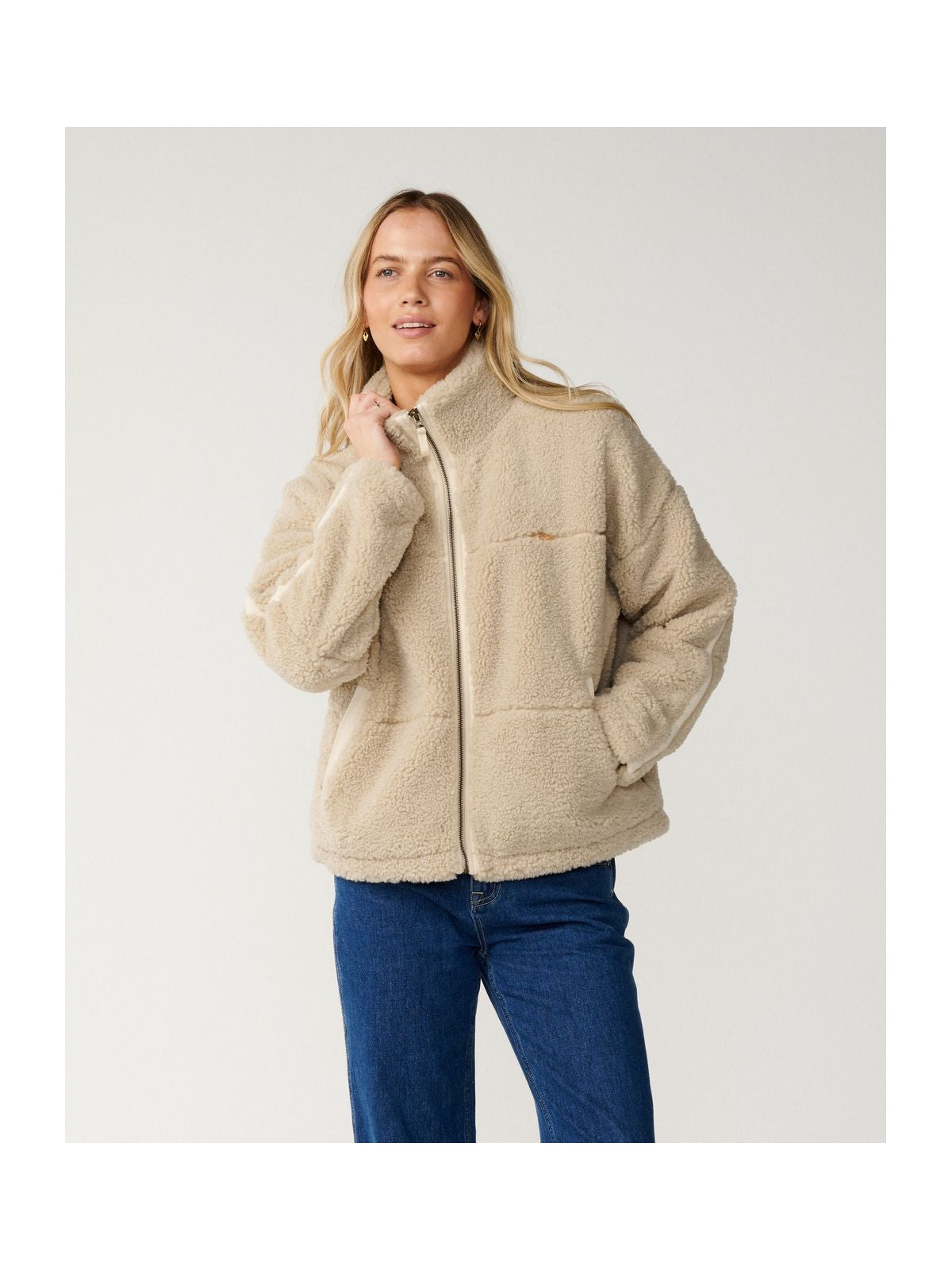 Kurtka damska RIP CURL Cala Nights Sherpa Jacket piaskowa
