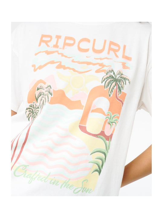 Koszulka damska RIP CURL Half Moon Bay Relaxed Tee beżowa
