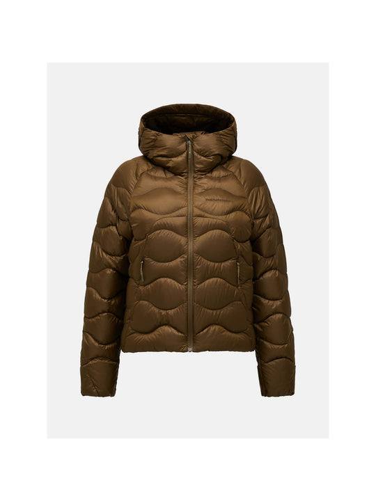 Kurtka puchowa damska PEAK PERFORMANCE Helium Nova Down Hood Jacket brązowa
