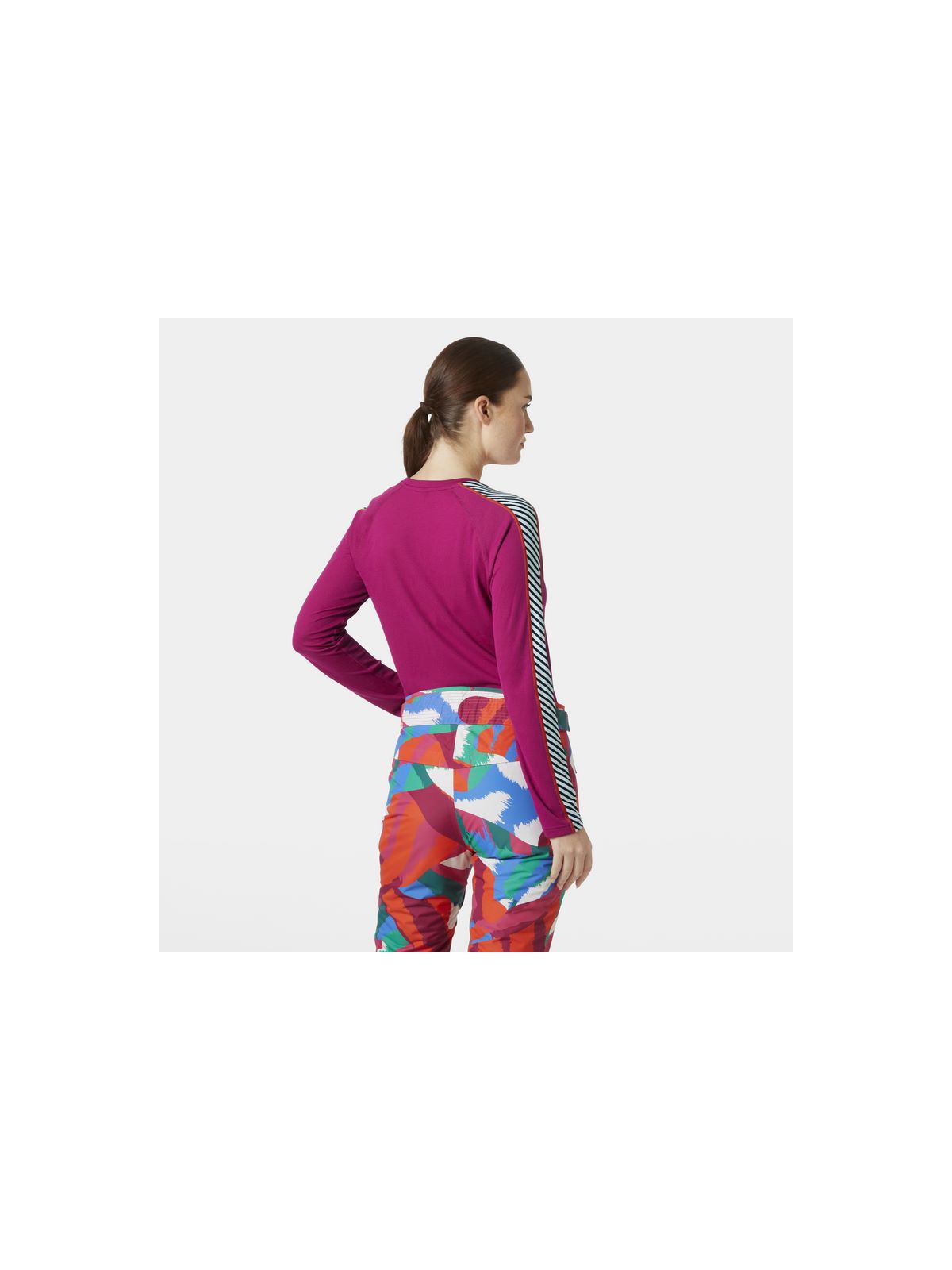 Koszulka Helly Hansen W Lifa Active Stripe Crew bordowy - Adventure Sports