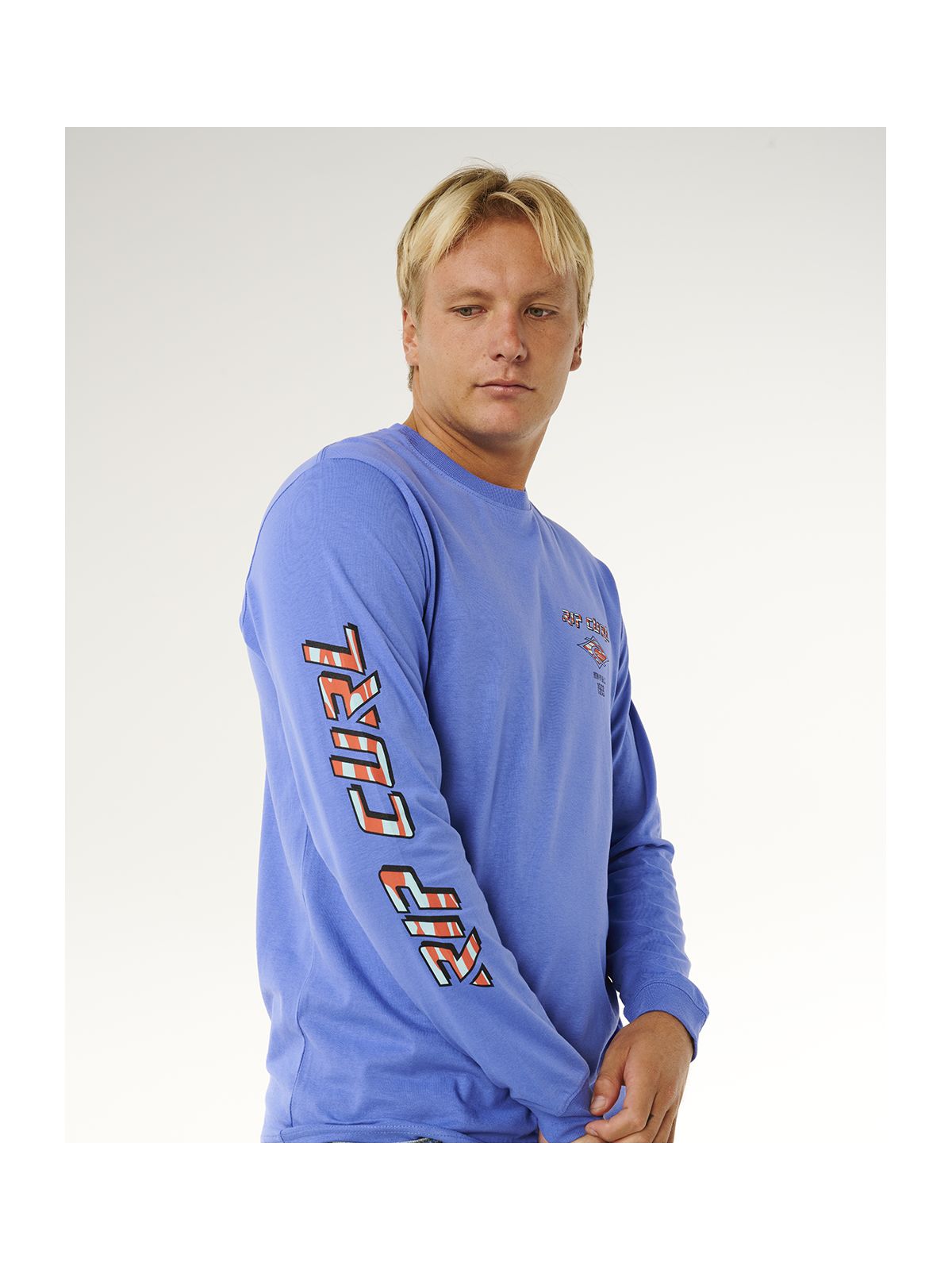 Koszulka męska RIP CURL Fade Out Icon L/S Tee niebieska