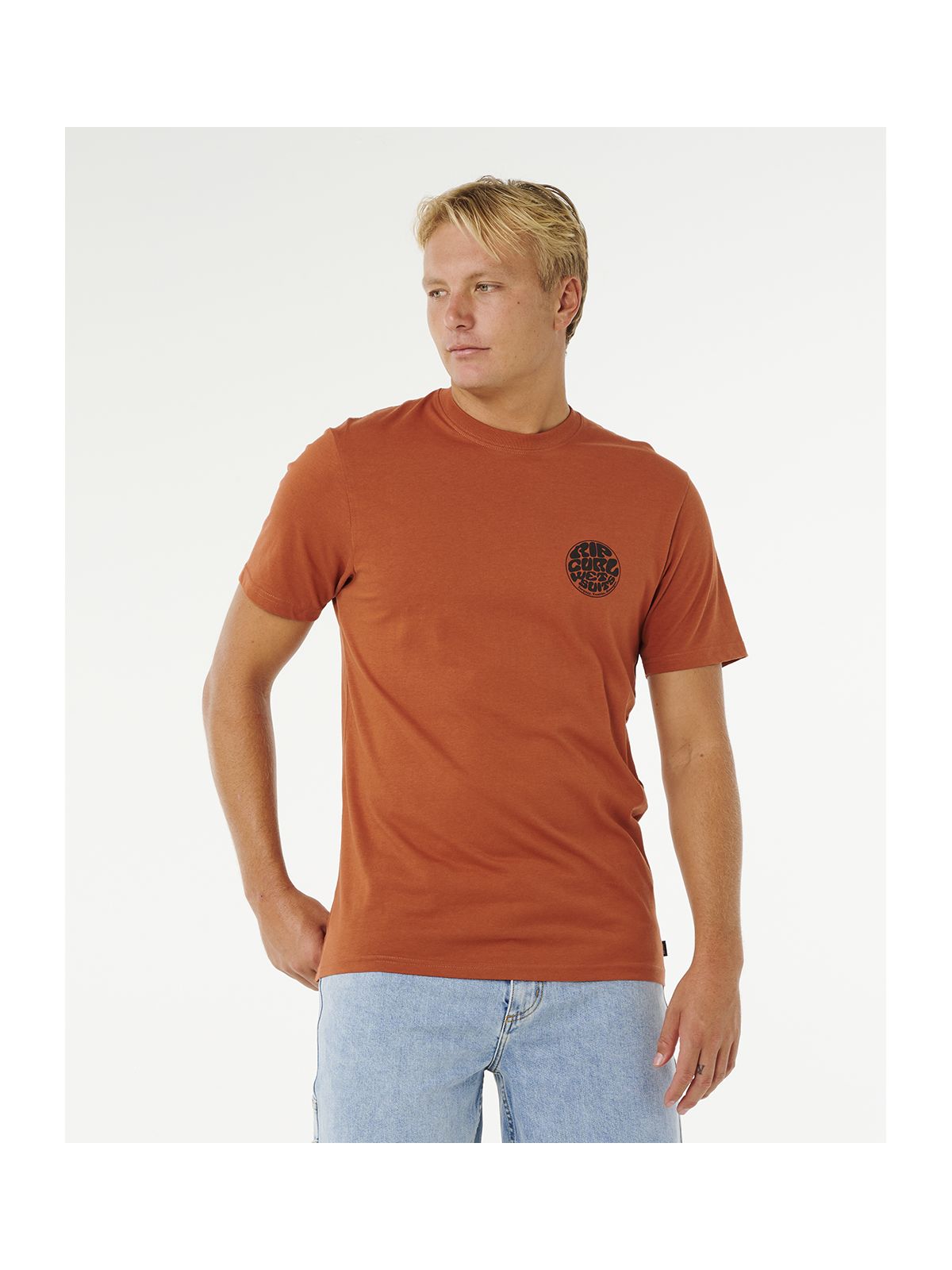 Koszulka męska RIP CURL Wettie Passage Icon Tee brązowa
