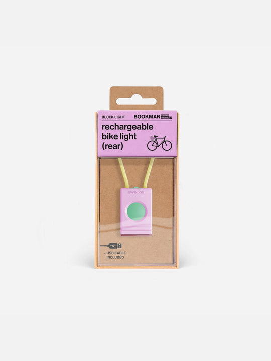 Lampka rowerowa BOOKMAN Block Light Rear 18lm różowy
