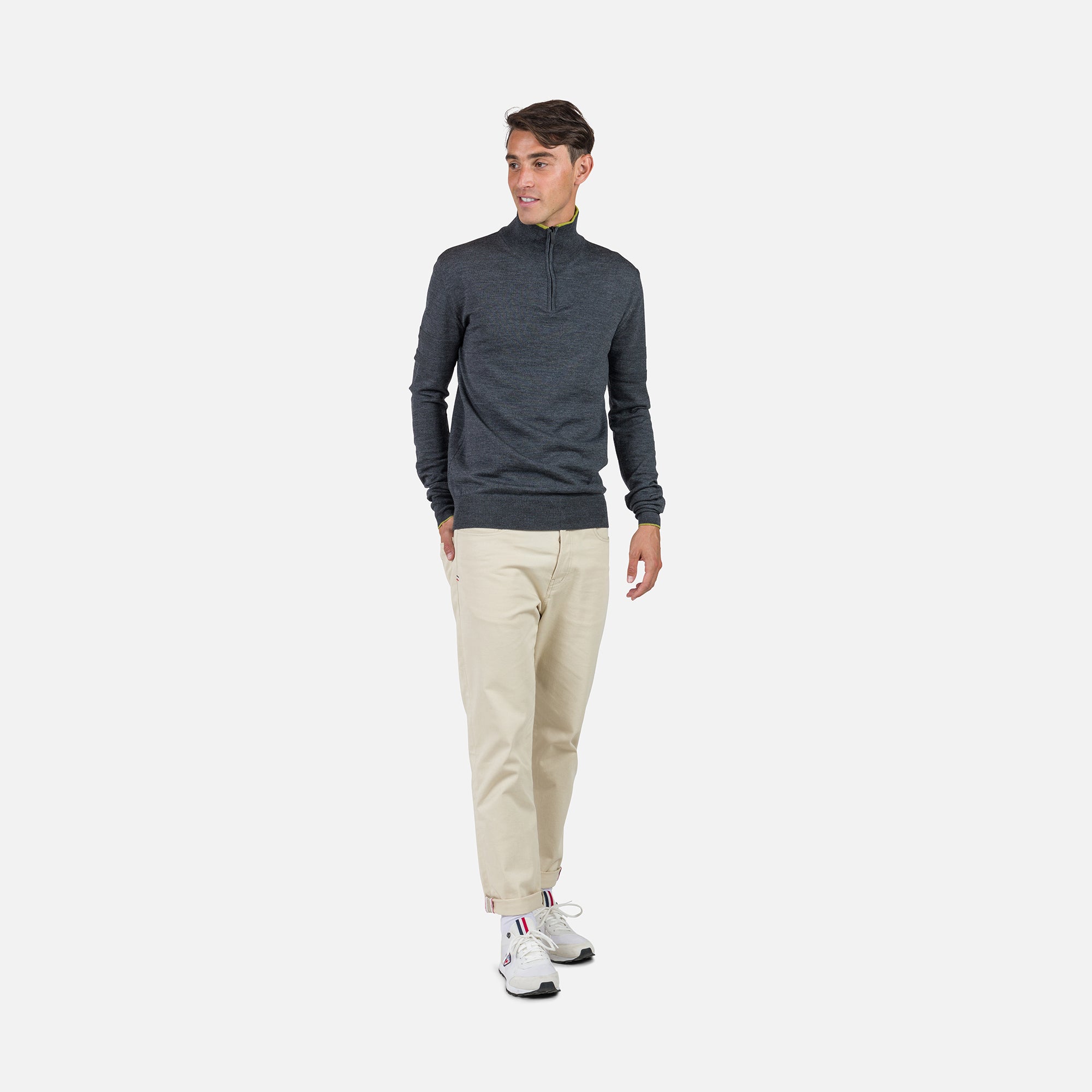 Sweter Rossignol Stripe Hz Knit New szary - Adventure Sports