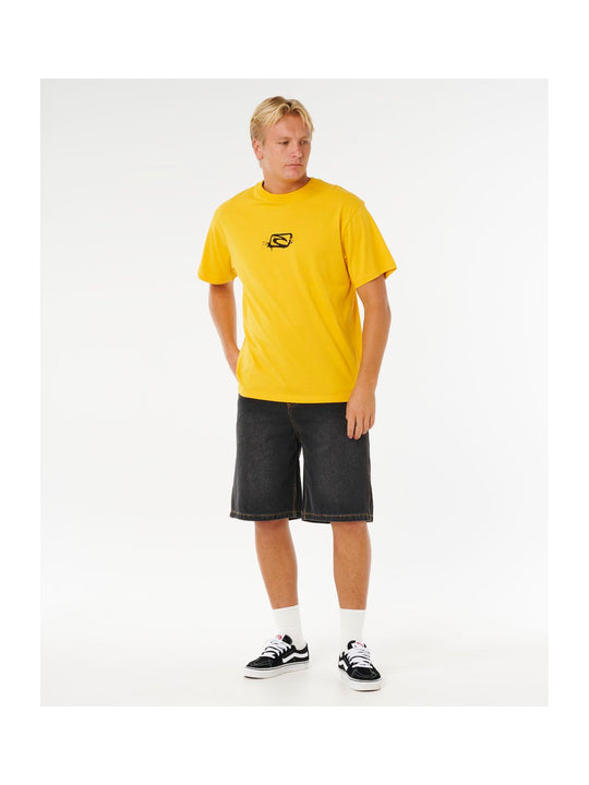 Koszulka męska RIP CURL Medina Inner Vision Spray Tee żółta

