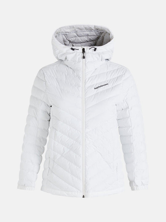 Kurtka puchowa Peak Performance W Frost Down Hood Jacket biały - Adventure Sports
