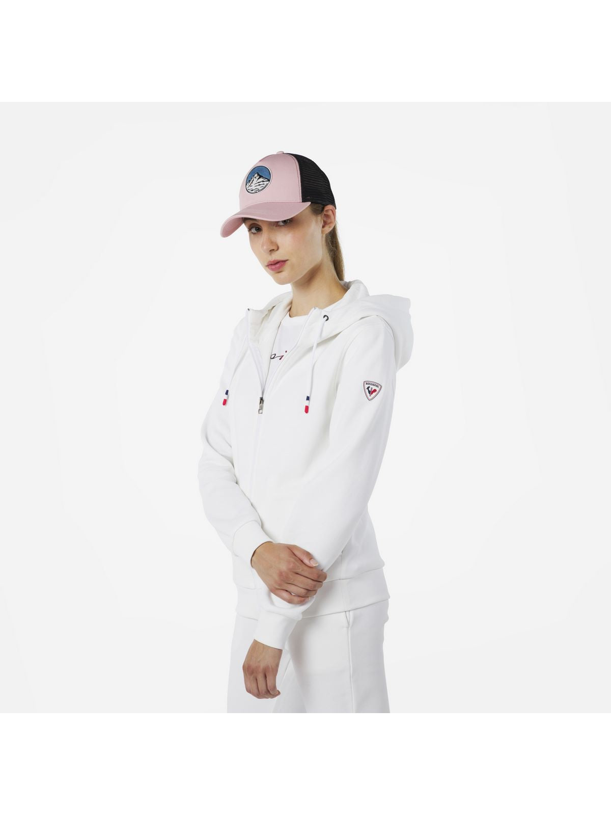 Bluza Rossignol W LOGO SWEAT FZ HOOD FL biały - Adventure Sports