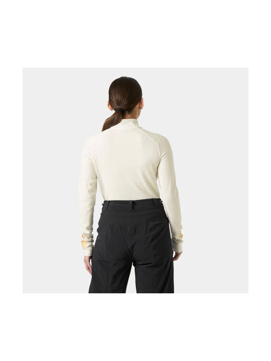Bielizna termiczna damska HELLY HANSEN W LIFA MERINO MIDW GRA 1/2 ZIP biała
