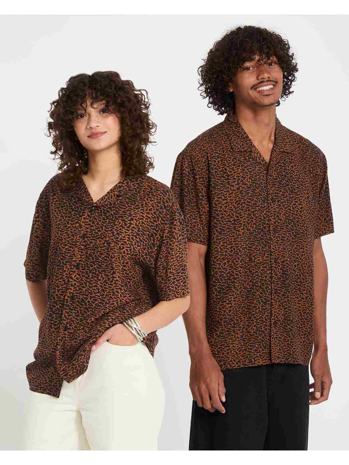 Koszula męska VOLCOM Utopias Print Ss brązowy