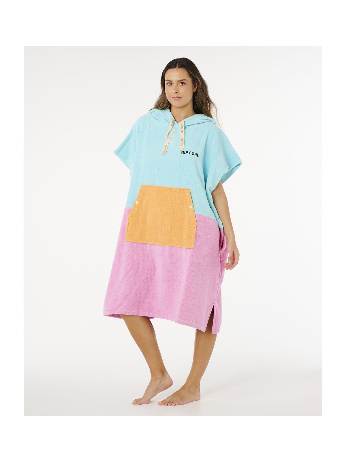 Ponczo damskie RIP CURL Premium Surf Hooded Towel niebieskie
