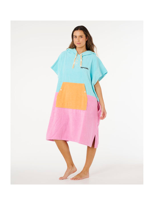 Ponczo damskie RIP CURL Premium Surf Hooded Towel niebieskie
