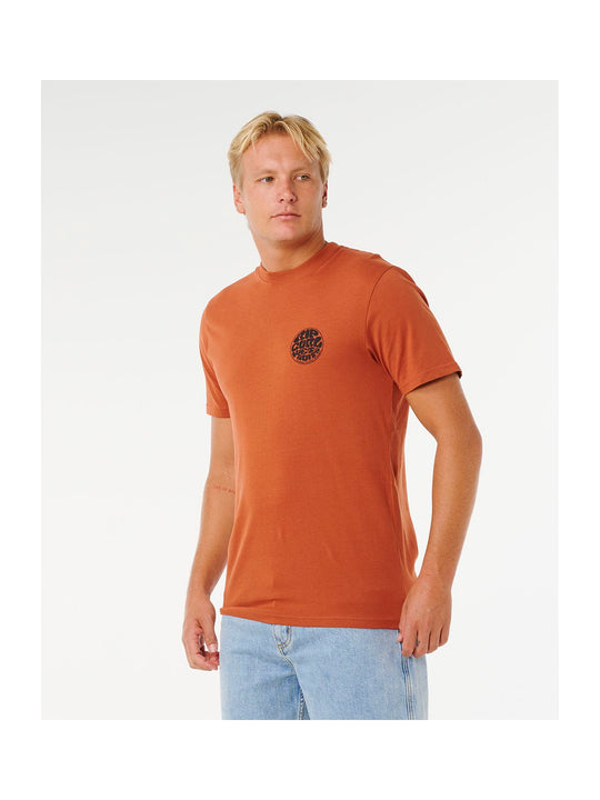Koszulka męska RIP CURL Wettie Passage Icon Tee brązowa

