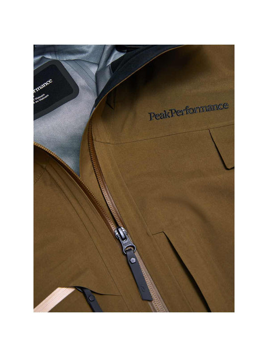 Kurtka narciarska męska PEAK PERFORMANCE Alpine GORE-TEX C-Knit 3L Shell Jacket brązowa
