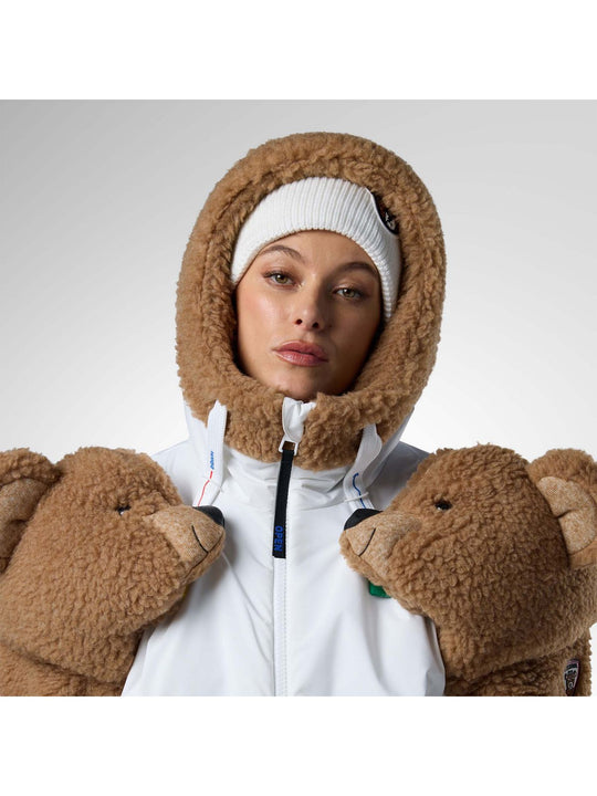 Kurtka narciarska damska ROSSIGNOL W Jcc Teddy Hoodie Jacket biała
