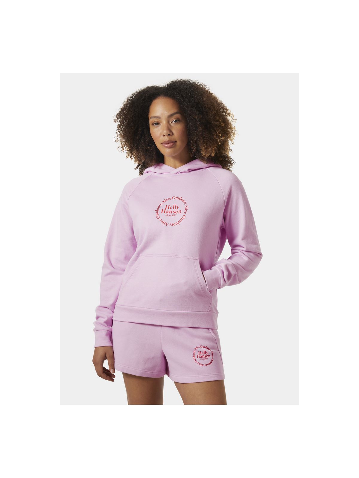 Bluza dresowa damska HELLY HANSEN W Core Graphic Hoodie różowy - Adventure Sports