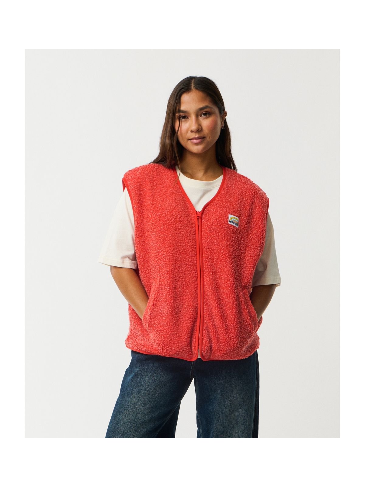 Kamizelka damska RIP CURL Every Day Polar Vest czerwona