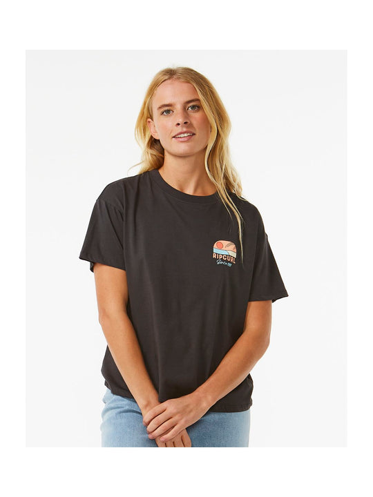 Koszulka RIP CURL Line Up Relaxed Tee czarny - Adventure Sports
