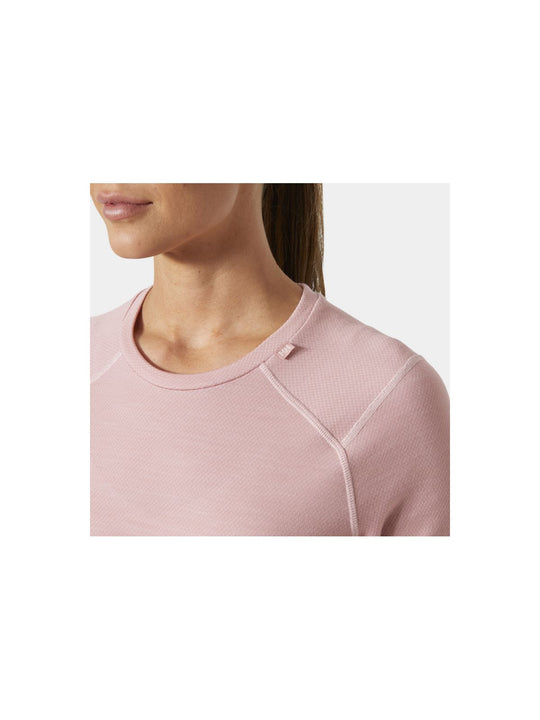 Koszulka damska HELLY HANSEN W Lifa Merino Midw 1/2 Zip kolor różowy
