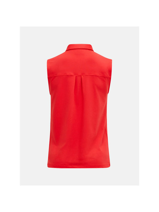 Koszulka PEAK PERFORMANCE W Comfort Zip SL Polo czerwony - Adventure Sports
