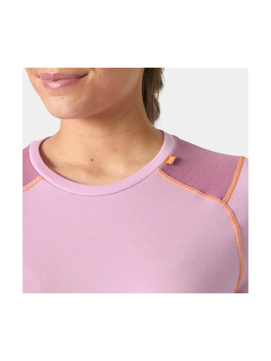 Bielizna termiczna damska HELLY HANSEN W LIFA MERINO MIDWEIGHT CREW różowa
