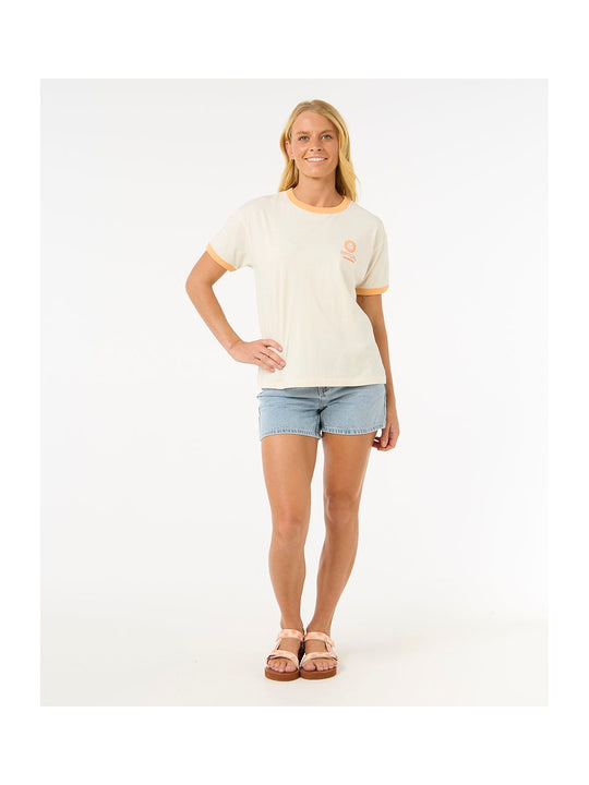 Koszulka RIP CURL San Carlos Ringer Tee biały
