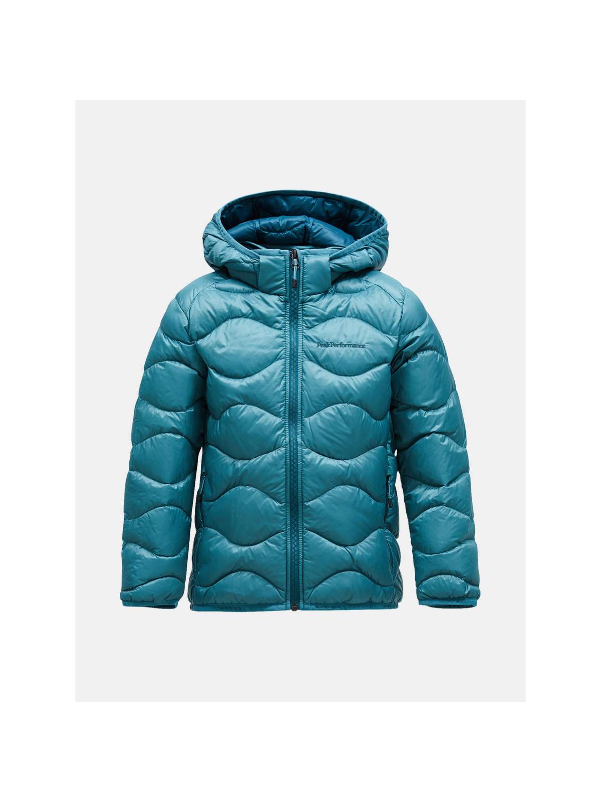 Kurtka puchowa dziecięca Peak Performance Jr Helium Down Hood Jacke zielony - narciarska - Adventure Sports