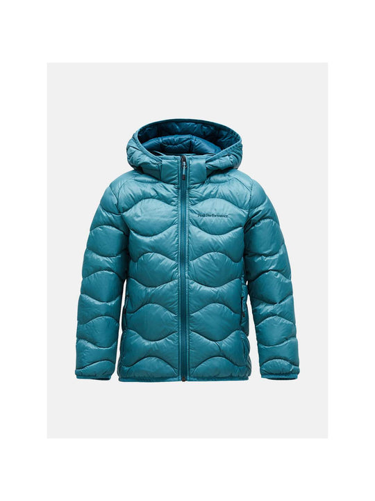 Kurtka puchowa dziecięca Peak Performance Jr Helium Down Hood Jacke zielony - narciarska - Adventure Sports
