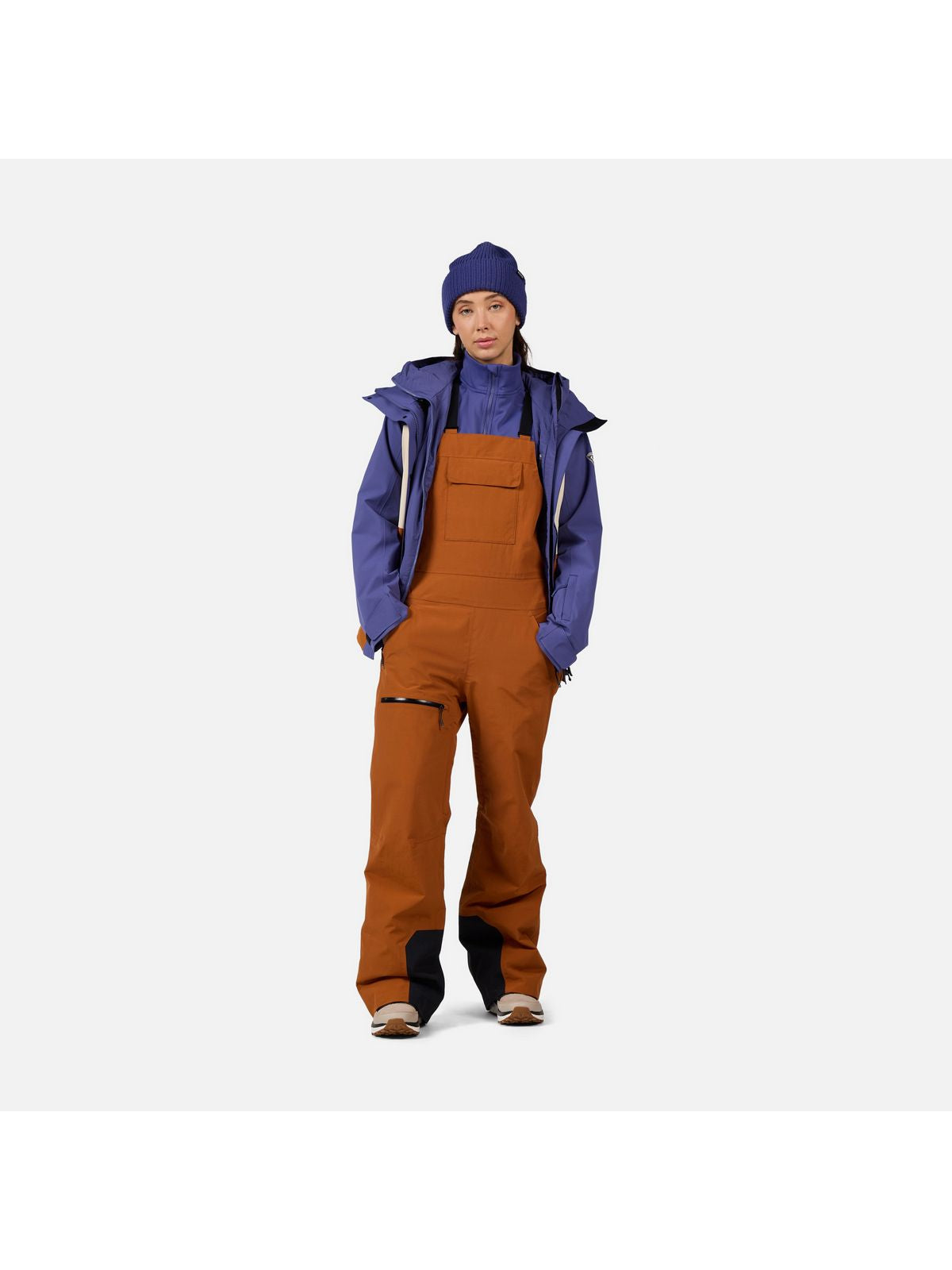 Spodnie narciarskie damskie ROSSIGNOL W Outerlimits Insulated Bib brązowe