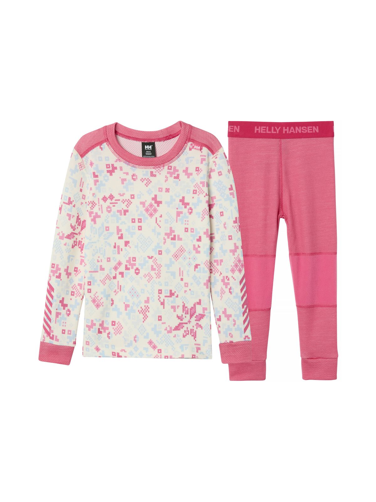 Bielizna termiczna dziecięca HELLY HANSEN K GRAPHIC LIFA MERINO SET różowa