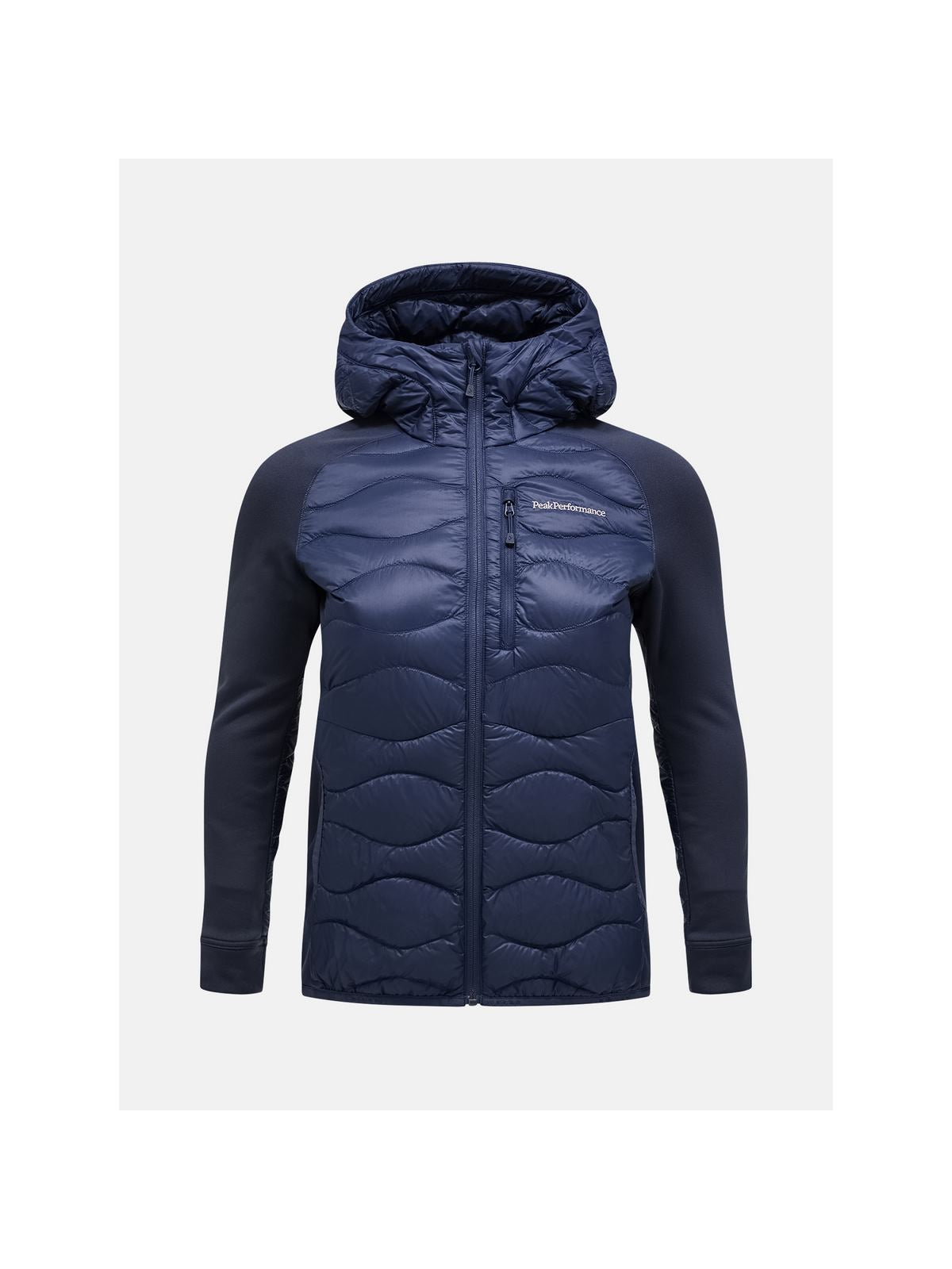 Kurtka puchowa Peak Performance W Helium Down Hybrid Hood granatowy - Adventure Sports