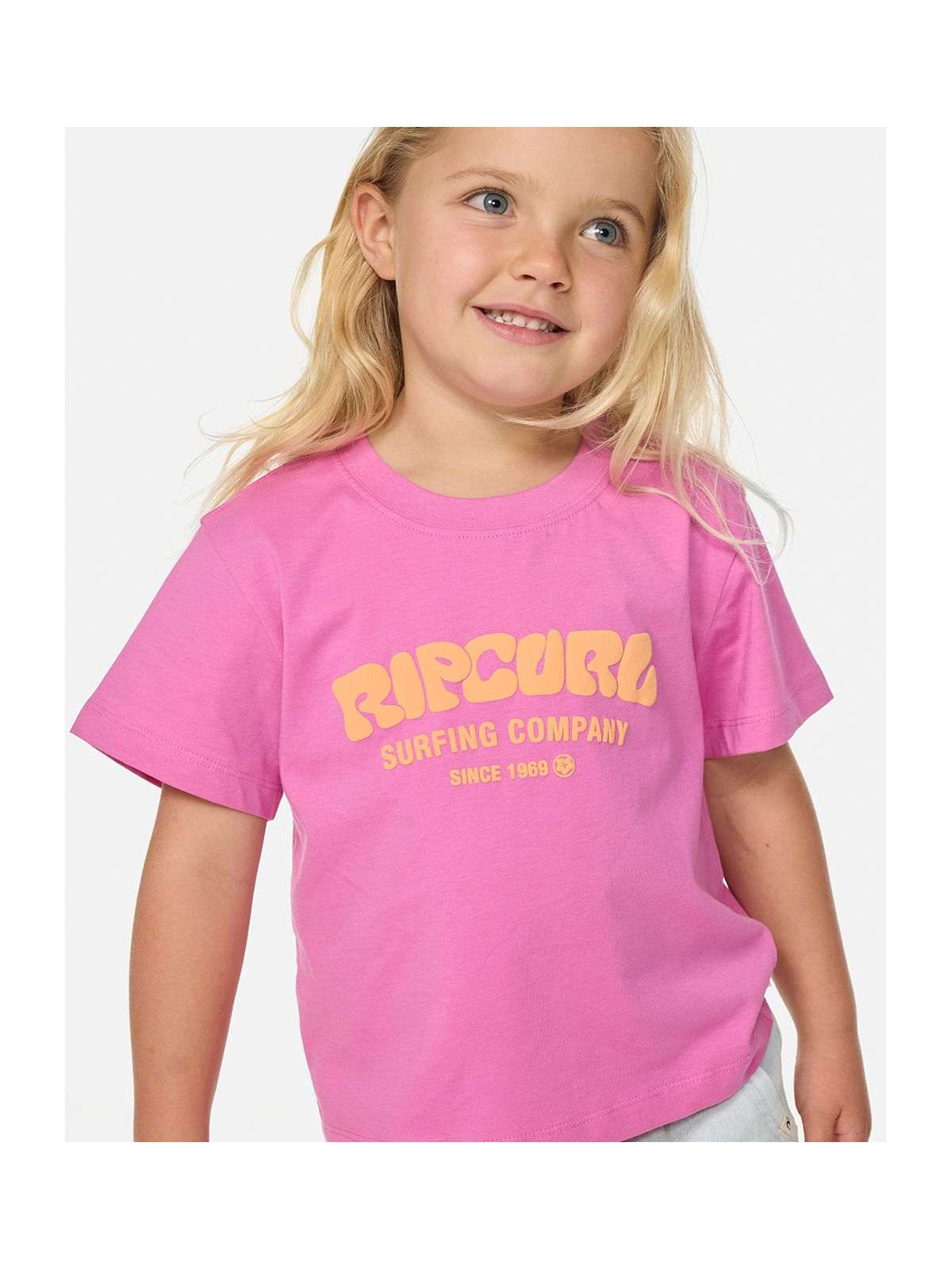 Koszulka dziewczęca RIP CURL Surf Puff Relaxed Tee -Girl różowa