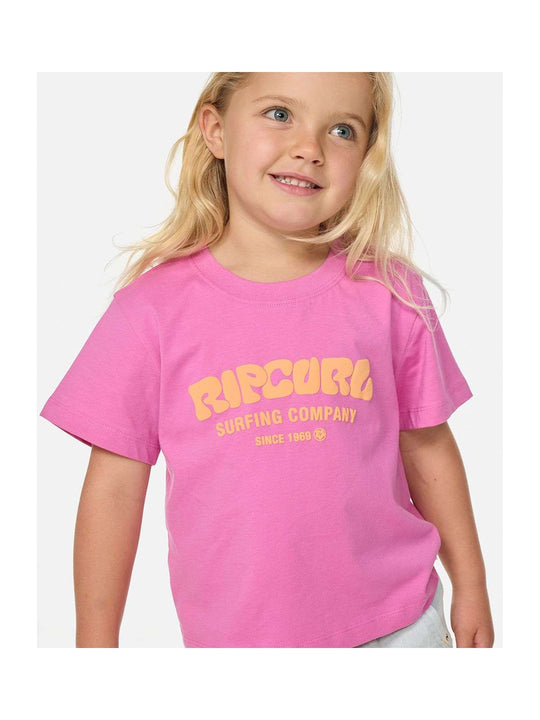 Koszulka dziewczęca RIP CURL Surf Puff Relaxed Tee -Girl różowa
